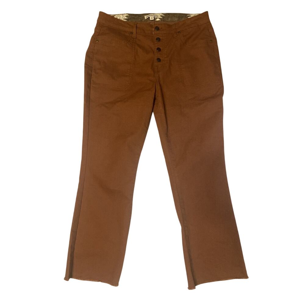 Frye & Co. Women’s Brown Button Fly Straight Leg Pants Size 14 Weatern